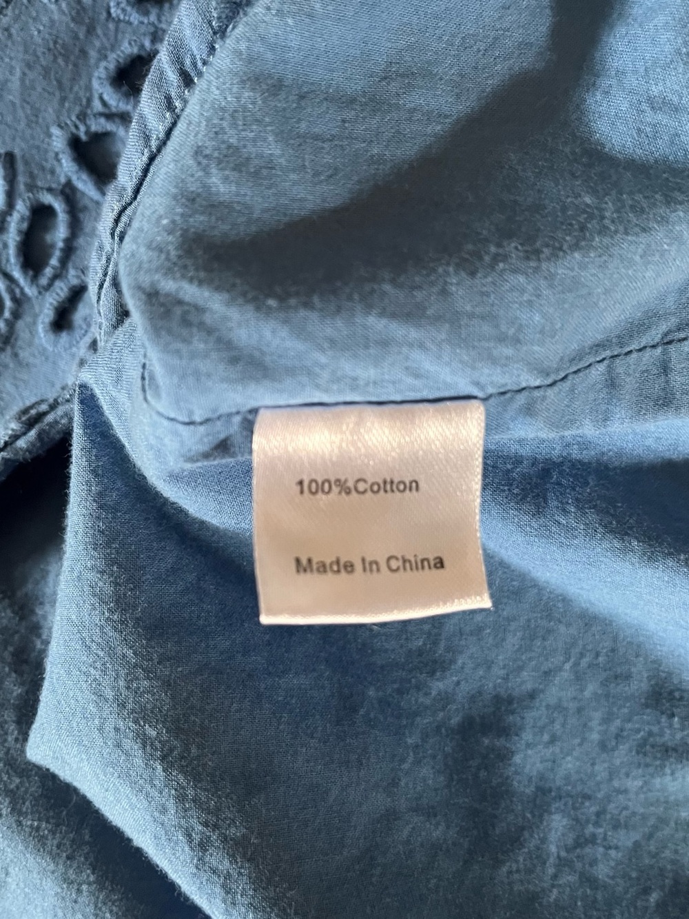 Tuckernuck Cotton Grecian Blue Eyelet Kenway Blouse XXL - Picture 7 of 16